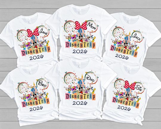 Discover Custom Disney Trip 2026 Shirt, Disney Trip shirt, Disney Family Vacation Shirt, Disney Family Matching Shirt, Disney World Family Shirt 2026