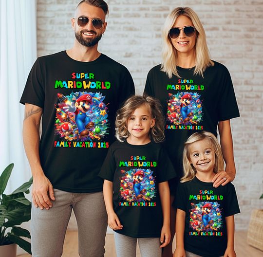 Super Mario World 2026 Family Vacation Shirt