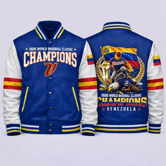 Discover Venezuela 2026 World Baseball Classic Champions Baseball Jacket - Size S to 5XL