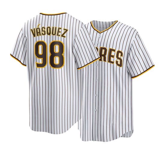 Discover Randy Vasquez San Diego Baseball Jersey,White Home Replica Stitched Shirt Man/Youth size,Custom Jersey