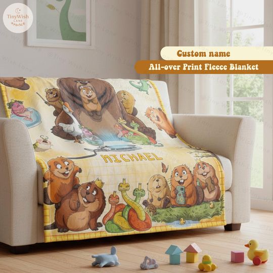 Discover Hopper Inspired Custom Name Blanket, Personalized Cartoon Pixar Blanket, Cute Kids Fleece Throw, Birthday Gift for Boy Girl, Disney Family