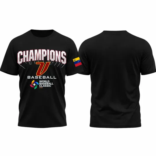 Discover Venezuela World Baseball Classic 2026 Champions Shirt - All Over Print, S to 5XL