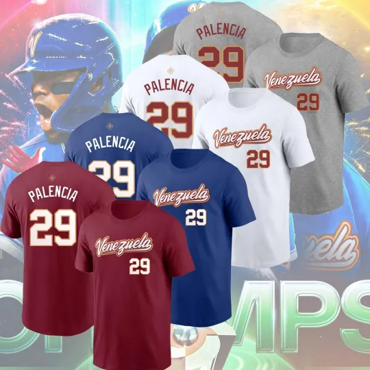 Discover Daniel #29 Palencia Venezuela Baseball Team 2026 Champs Name & Number