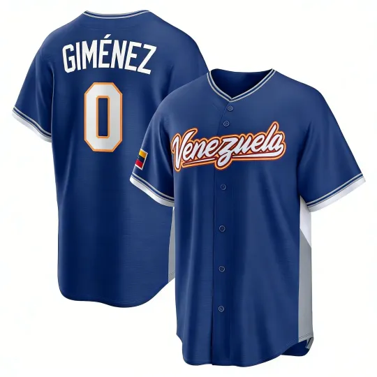 Discover Men's/Youth #0 Andrés Giménez Royal 2026 World Baseball Classic PrintedJersey