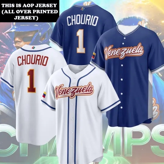 Discover Jack #1 Chourio Venezuela Baseball 2026 Name & Number Player AOP Print Gift