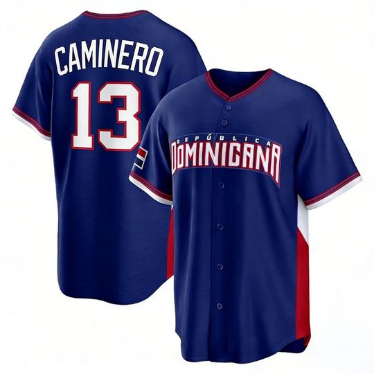 Discover Junior Caminero Dominican Republic Jersey,Royal 2026 World Baseball Classic,Limited Stitched Shirt Man/Youth size,Custom Jersey