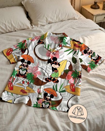 Discover Disney Family Hawaiian Shirt Matching Set: Mickey Surf Tropical Aloha Vacation