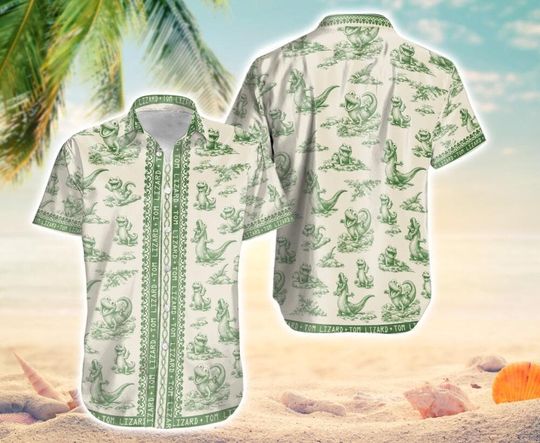 Tom The Lizard Hoppers 2026 Hawaiian Shirt, Lizard Lizard Button Up, Animal Kingdom Trip Summer Outfit, Disneyland Movie, Pixar Hoppers