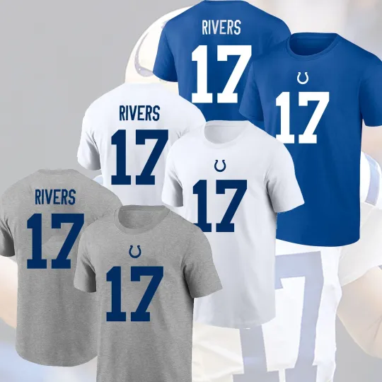 Philip Rivers Colts Number 17 Double Sided T-Shirt Fan Apparel