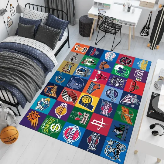 Discover Basketball Rug Custom Team Design Sports Area Carpet