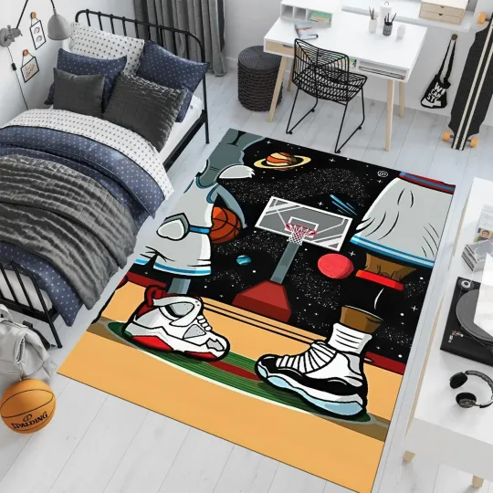 Discover Sport Sneakers Area Rug Boys Room Decor Washable Carpet Gift