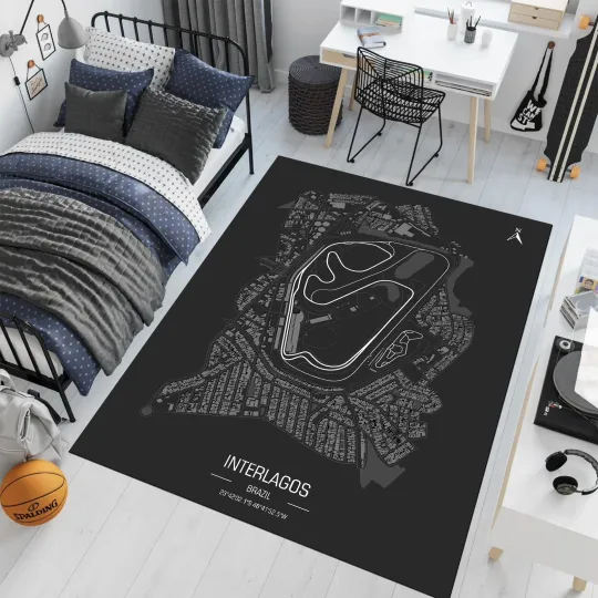 Discover Racing Track Map Rug City Circuit Area Carpet Home Decor