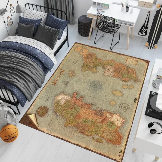 Discover RPG World Map Rug Gamer Room Decor