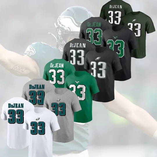 Discover Cooper DeJean #33 Philadelphia Eagles Double Sided T-Shirt 2025 Player Name & Number