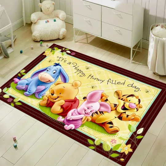 Winnie the Pooh Cotton Area Rug Kids Nursery Carpet