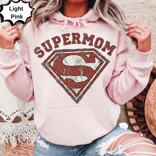 Discover Vintage Super Mom Hoodie, Retro Mom Sweatshirt, Mother's Day Gift