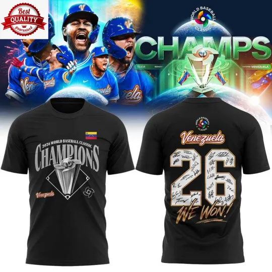 Discover Venezuela 2026 World Baseball Classic Champions We Won Graphic T-Shirt