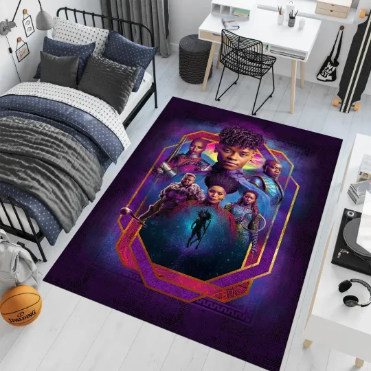 Discover Marvel Characters Area Rug Avengers Colorful Movie Decor Boys Room Carpet