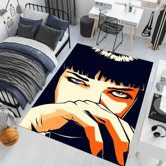 Discover Pulp Fiction Area Rug Mia Wallace Cult Movie Decor Carpet