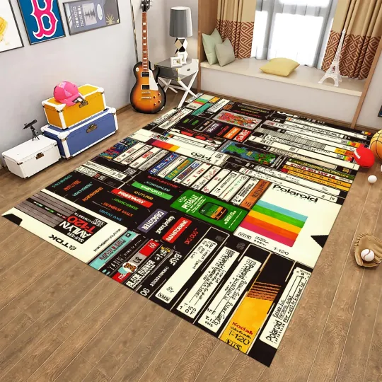 Discover Horror Movie Cover Art Area Rug Minimalist Cinema Decor Carpet