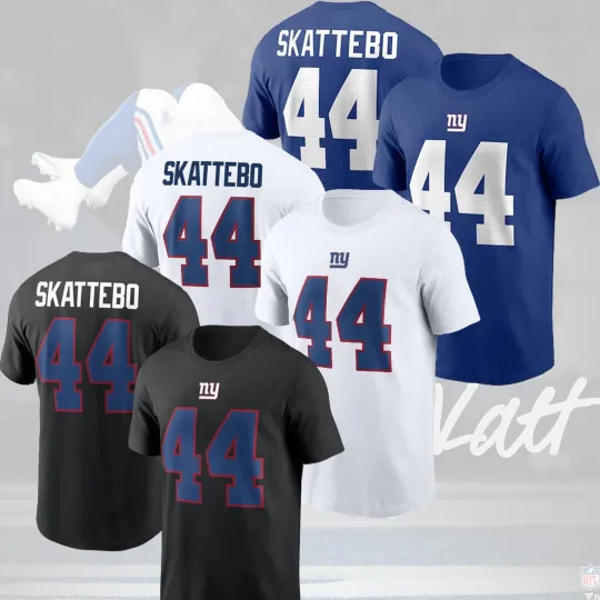 Discover HOT NEW !! Cam Skattebo #44 New York Giants 2025 Player Name & Number Fan Look