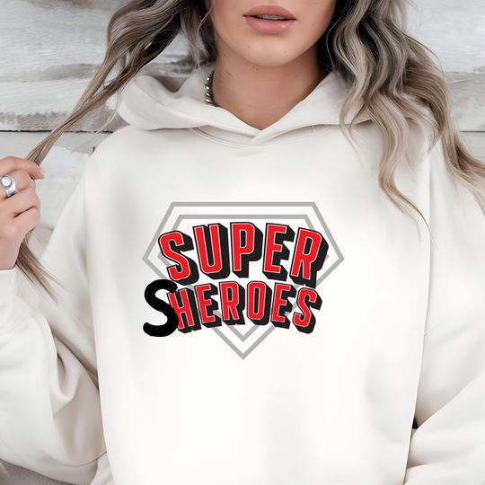 Discover Super Sheroes International Women's Day Hoodie, Bold Empowerment Gift for Her, Feminist Comic Style Pullover