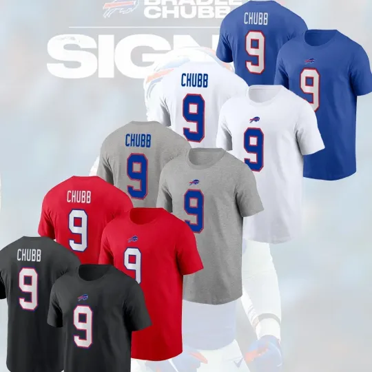 Discover Bradley Chubb #9 Buffalo Bills Double Sided T-Shirt All Colors