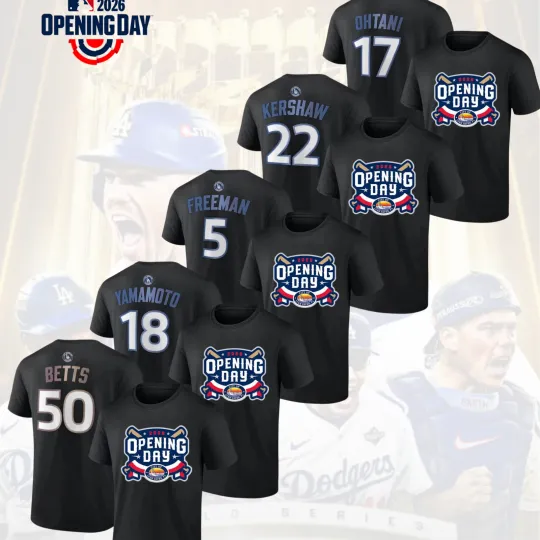 Discover Los Angeles Baseball Opening Season 2026 Player Number T-shirt for Fans