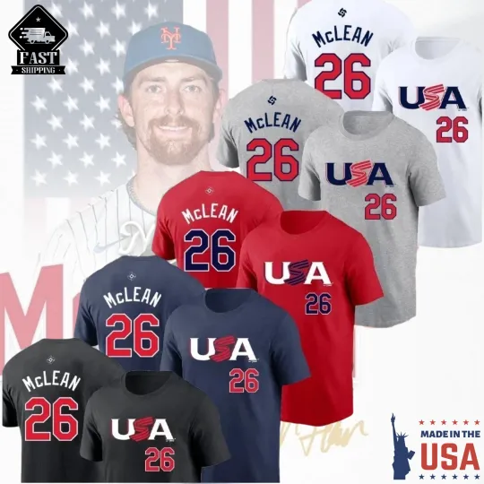 Discover Nolan McLean #26 USA Baseball 2026 World Classic Double Sided T-Shirt