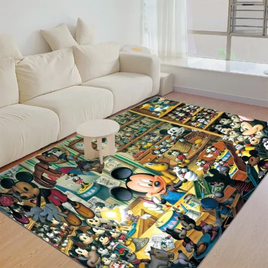 Discover Disney Toys Print Foldable Rectangular Rugs Anti-Skid Carpet