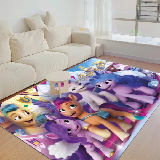 Discover My Little Pony Print Foldable Rectangular Rugs Anti-Skid Carpet