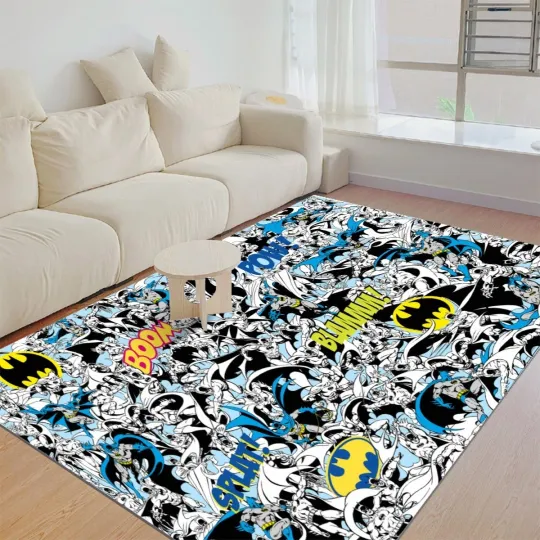 Discover DC Superhero Collage Print Foldable Rectangular Rugs Anti-Skid Carpet