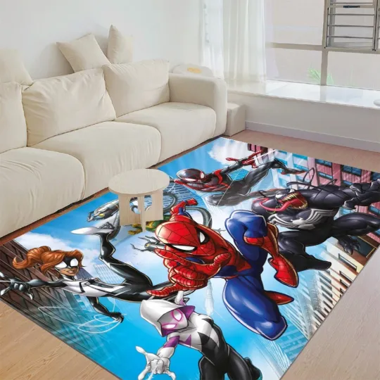 Discover Superhero x Villains Print Foldable Rectangular Rugs Anti-Skid Carpet