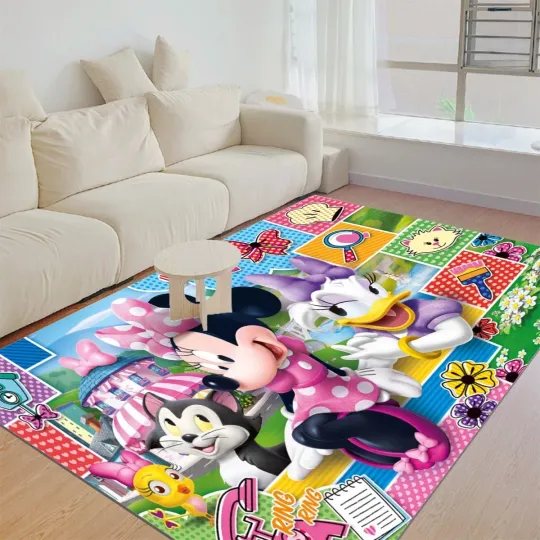 Discover New! Happy Helpers Print Foldable Rectangular Rugs Anti-Skid Carpet
