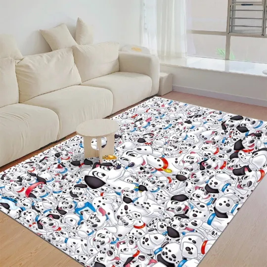 Discover Disney 101 Dalmatians Print Foldable Rectangular Rugs Anti-Skid Carpet