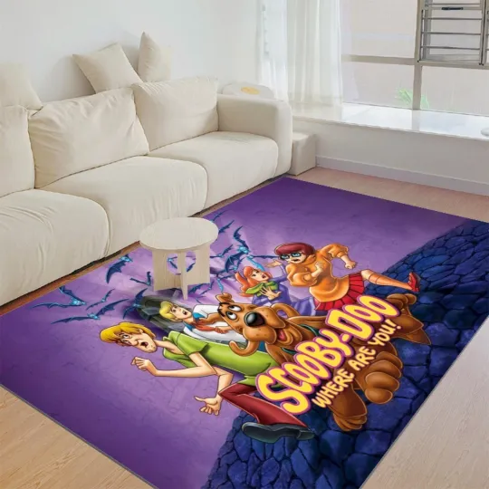 Discover Scooby-Doo Print Foldable Rectangular Rugs Anti-Skid Carpet