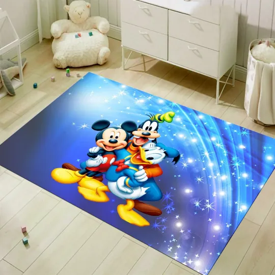 Discover Kids Cartoon Characters Rug Nursery Playroom Area Carpet Decor