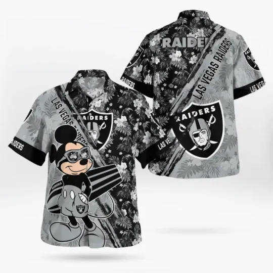 Discover Las Vegas Raiders Mickey Mouse Floral Hawaii Shirt Men Women Unisex