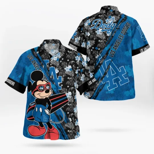 Los Angeles Dodgers Mickey Mouse Floral HawaiianShirt Men Women Unisex