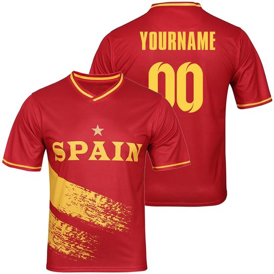 Discover Custom Kids Youths Mens Womens Spain 2026 Cup T Shirts Soccer Jersey For Fans
