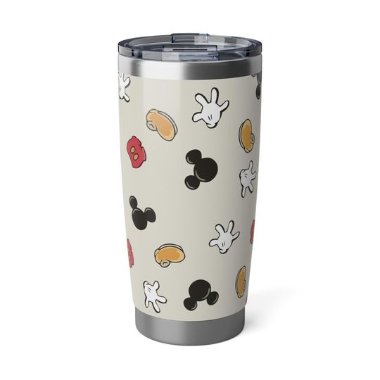 Discover Retro Mickey Mouse Icon Tumbler 20oz, Stainless Steel Insulated Travel Cup, Cute Pattern Reusable Hot & Cold Drink Mug