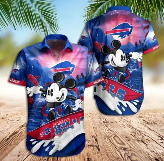 Discover Buffalo Bills Hawaiian Shirt: Mickey Surfing Men Women Unisex 5