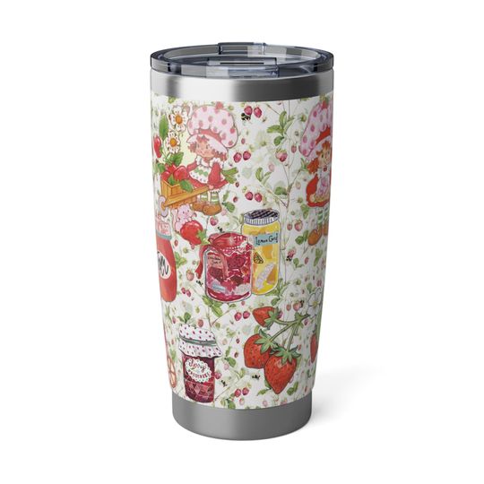 Strawberry Shortcake Jam Tumbler 20oz, Strawberry Stainless Steel Mug, Gift for Her