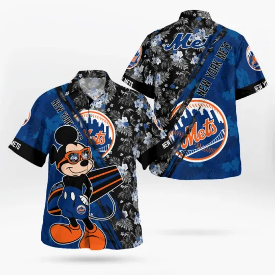 Discover New York Mets Mickey Mouse Floral Shirt Men Women Unisex 2