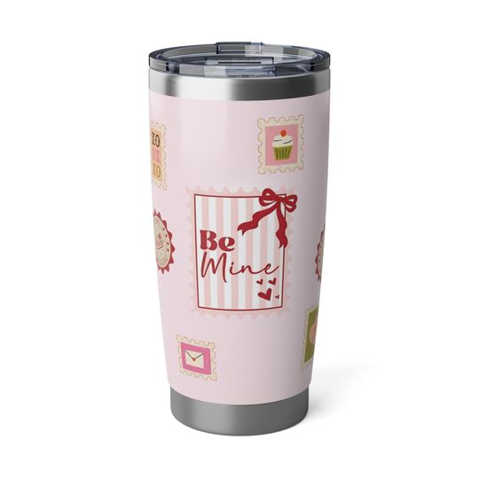 Discover Be Mine Valentine Curve Tumbler 20oz, Pink Vintage Love Stainless Steel Cup, Romantic Insulated Mug