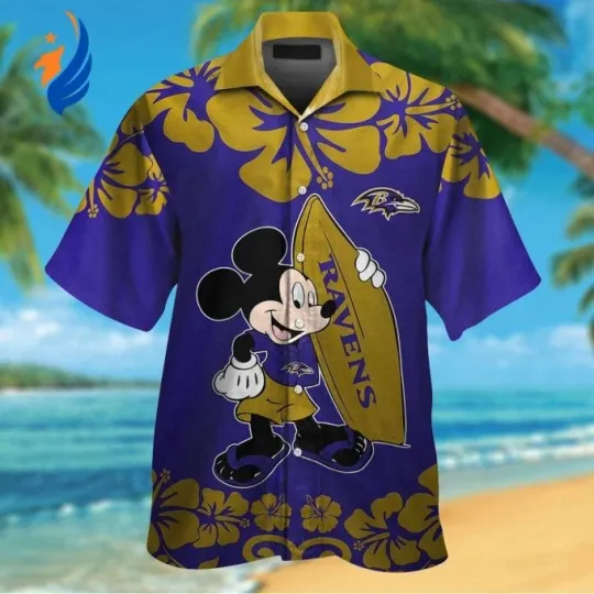 Discover Baltimore Ravens & Mickey Mouse Hawaiian Shirt Men Women Unisex