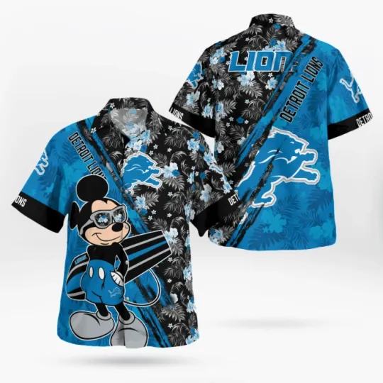 Discover Detroit Lions Mickey Mouse Floral Shirt Men Women Unisex