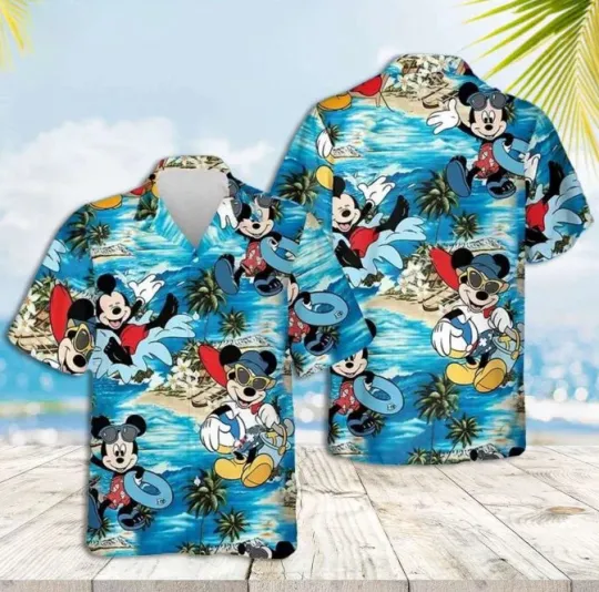 Discover Fun In The Sun With Mickey Mouse: Hawaiian Shirt For Minnie An Men Women Unisex