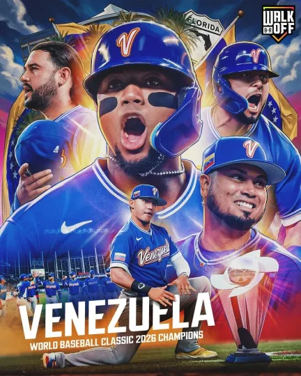 Discover Team Venezuela Baseball 2026 First World Baseball Classic Champions Poster