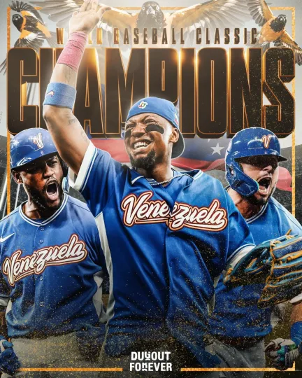 Ronald Acuna Jr Jose Altuve Venezuela WBCC 2026 Champions Poster Baseball Art